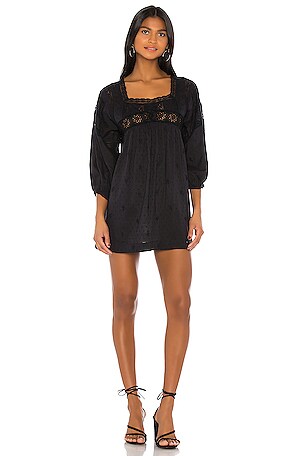 Free People Azalea Lace Tunic in Black | REVOLVE