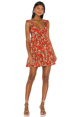 Free People Pattern Play Mini Dress in Red | REVOLVE