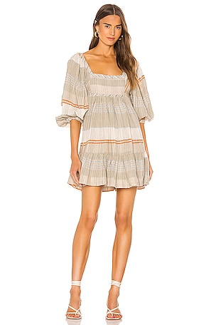 free people striped mini dress Free People Laurel Plaid Mini Dress in Mustard
