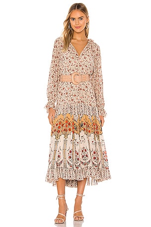 Free People Feeling Groovy Border Midi Dress in Ivory Combo | REVOLVE