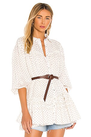 Free People Full Swing Mini Dress in Ivory | REVOLVE