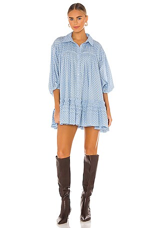 【セール!】国内入荷済♪Free People Full Swing Dress Free People Full Swing Dress in Powder Blue Combo | REVOLVE