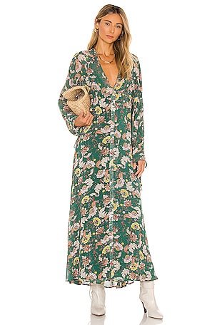 free people green combo dress Free People Sasha Maxi Lemon Combo – Simply Couture Boutique main image 0