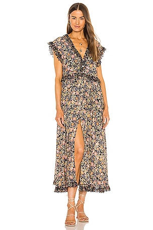 knee length dresses for ladies Mylah Midi Dress Forest Green – Dolma main image 1