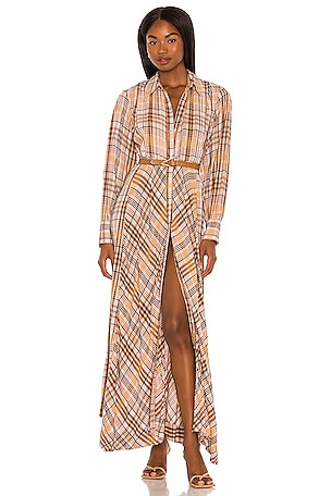 Free People Sadie Plaid Maxi Dress in Natural Combo | REVOLVE
