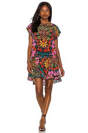 Free People Strawberry Fields Mini Dress in Black Combo | REVOLVE