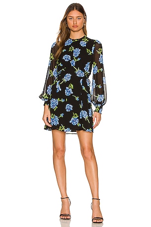 Free People Samantha Lace Up Mini Dress in Black Combo | REVOLVE