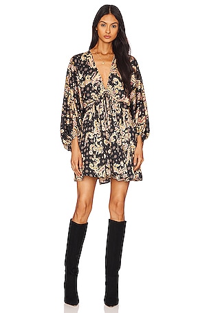 casual dress mini Short Pink Casual Summer Dress with Floral Print Blush Rose Print / Medium