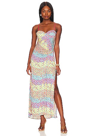 chinese dress ladies Emerson Stretch Long Dress in Kaleidoscope Paisleyi, 6