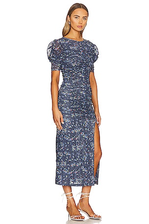 Free People Briella Midi Dress in Navy