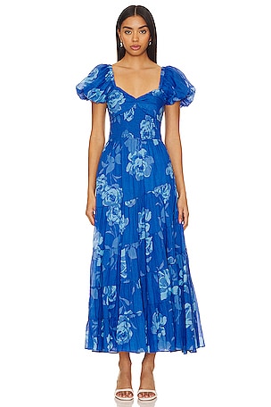 Short Sleeve Sundrenched Maxi Dress In Sapphire Combo Free People