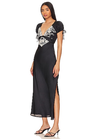 Free People Cooper Midi Dress In Black in Black