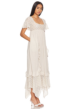 Free People Bring The Romance Midi Dress in Cream