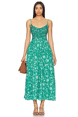 Sweet Nothings Midi Dress In Forest Combo Free People