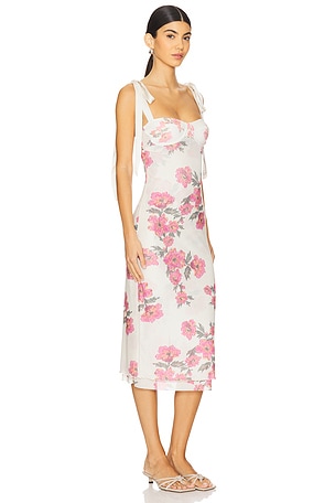 Free People x Intimately FP Printed Got Slam Slip Dress in Ivory,Pink