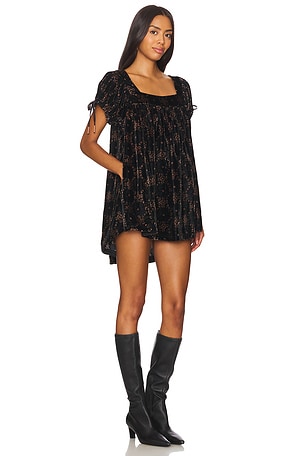 Free People x We The Free Velvet Summer Camp Tunic Dress in Black