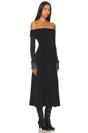 Free People Monty Midi Dress in Charcoal