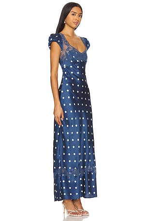 Free People Butterfly Babe Midi Dress in Navy