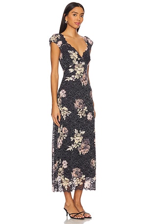 Free People x REVOLVE Butterfly Babe Lace Maxi Dress in Grey