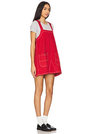 Free People x We The Free Overall Smock Mini Dress in Red