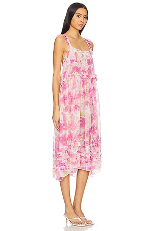 Free People x Intimately Fp Moon Phase Printed Midi Dress In Pop Combo in Pink