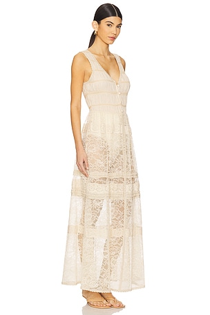 Free People Sweet Saloon Sleeveless Maxi in Neutral