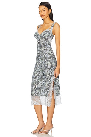 Free People x Intimately Fp Party Crasher Midi Slip Dress In Seafoam Combo in Blue