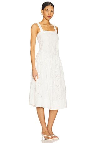 Free People Primavera Eyelet Midi Dress in White