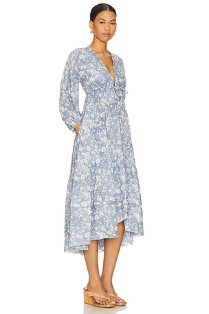 Free People Pappiet Midi Dress in Blue