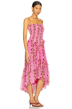 Free People Alejandra Midi Dress in Pink