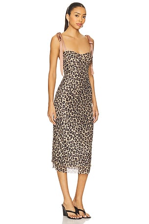 Free People Printed Got Glam Slip in Tan