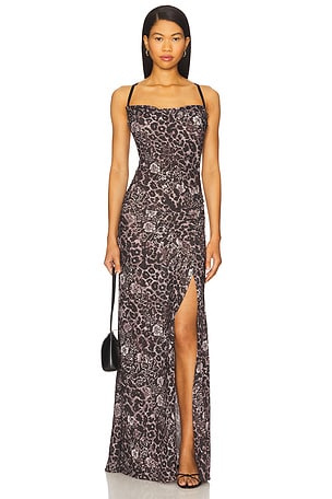 x Intimately FP Concrete Jungle Maxi Slip In Black Combo Free People