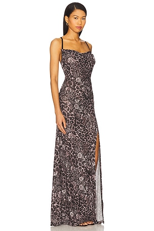 Free People x Intimately FP Concrete Jungle Maxi Slip In Black Combo in Charcoal,Grey