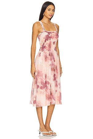 Free People x REVOLVE Tessa Smocked Midi Dress in Pink