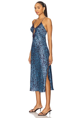 Free People Someone Like You Midi Slip Dress in Blue,Navy