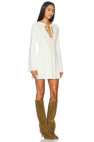 Free People Bali Old Flame Sweater Dress in Ivory. Size M. Also