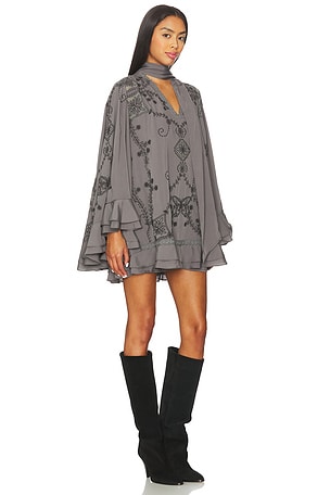 Free People Bali September Sun Mini Dress in Charcoal