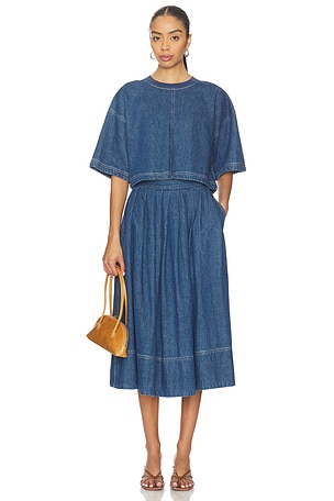 Free People Westley Denim Set in Blue. Size XS. Also