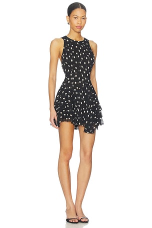 Free People Raven Printed Mini Dress in Black