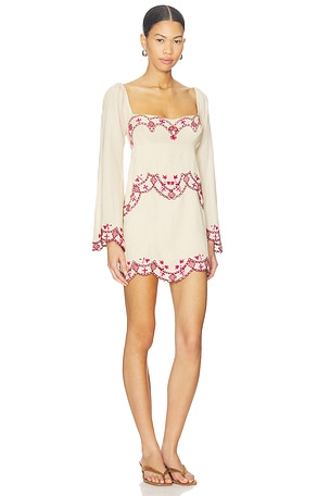 Free People Bali Marlene Mini Dress in Tan