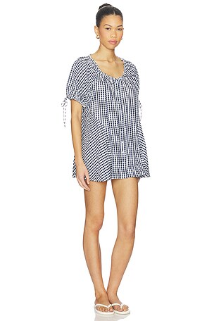 Free People ROBE VICHY FREE PEOPLE FARLEY en Marine