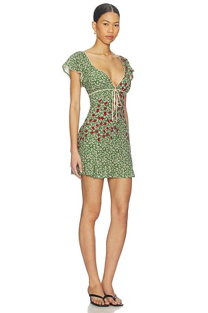 Free People Backroads Mini Dress in Green