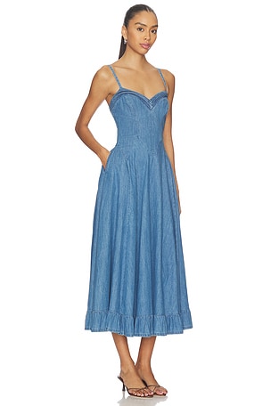 Free People Another Season Midi Dress in Blue