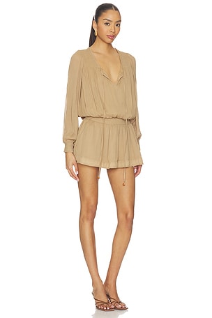 Free People Sunbeam Mini Dress in Tan