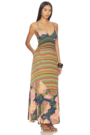 Free People Painted Sands Maxi Dress in Blue,Green