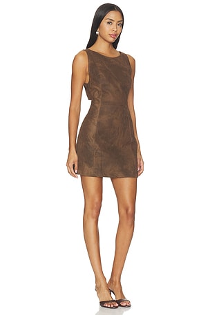 Free People Atlas Suede Mini Dress in Chocolate