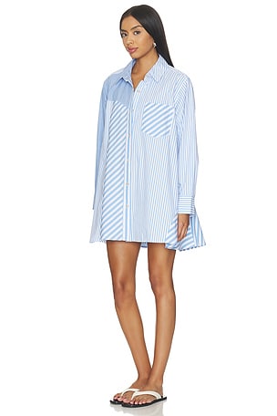 Free People Oxford Club Mini Dress in Blue. Size XS. Also