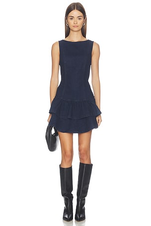 Slow Burn Denim Mini Dress Free People