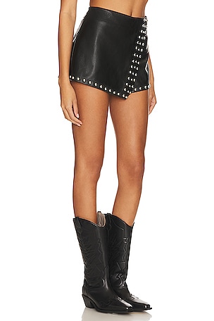 Free People Studded Emmy Mini Skort in Black