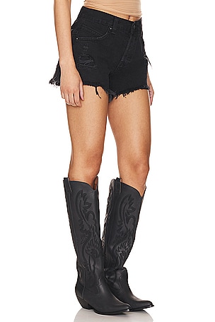 Free People x We The Free Now Or Never Denim Short in Black